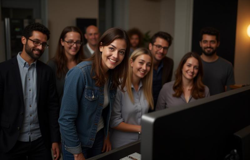 Moment Studio team together in the studio